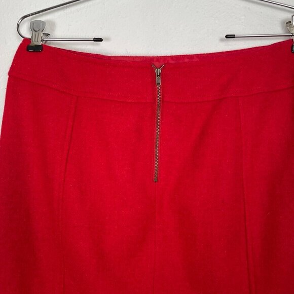 Talbots Petites Size 10p Wool blend Red Pencil Skirt | Office, coquette, holiday - Picture 5 of 8